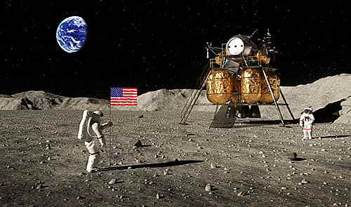 Armstrong, Aldrin i collins arriben a la Lluna a bord de l’Apolo XI