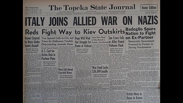 Italy Declares War on Germany