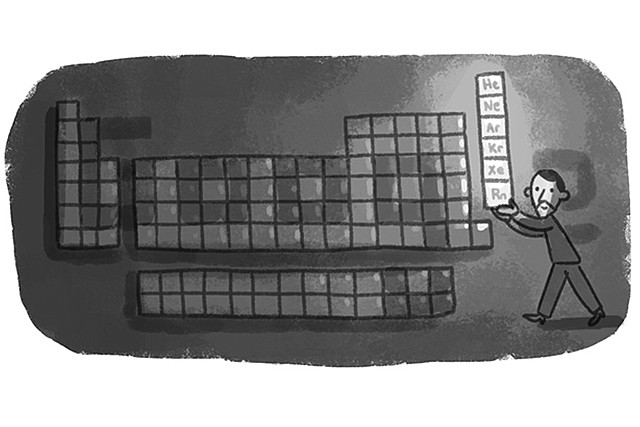 Aparición de los gases nobles