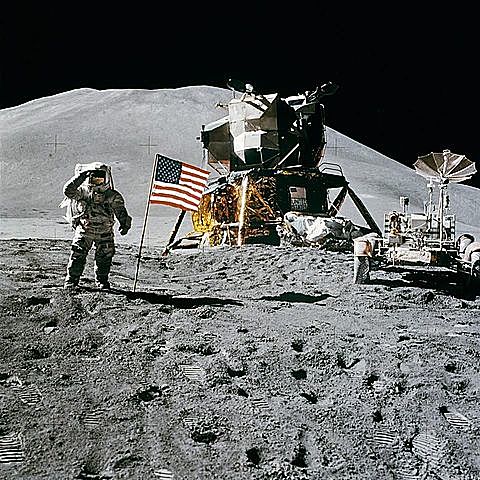 American astronauts land on the moon