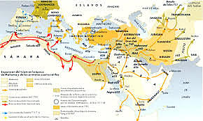 Inicio de la Expanción del Islam en Asia, África y Europa