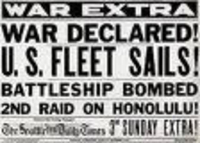 America declares war on Japan