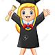 83530163 ilustración vectorial de chica graduada de dibujos animados con diploma