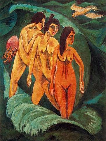 Las tres bañistas de Ernst Ludwig