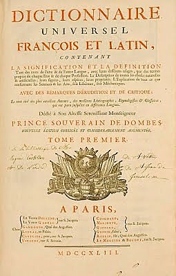 Les Jésuites de Trévoux publient Dictionnaire puis un "Plan d’une orthographe suivie pour les imprimeurs".