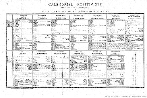 Positivist Calendar