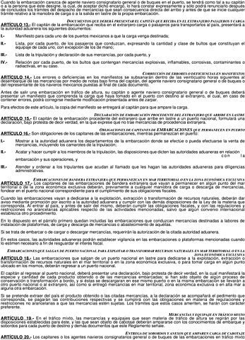 Se dictamina el reglamento de puertos para atracar y cuotas que se pagan.