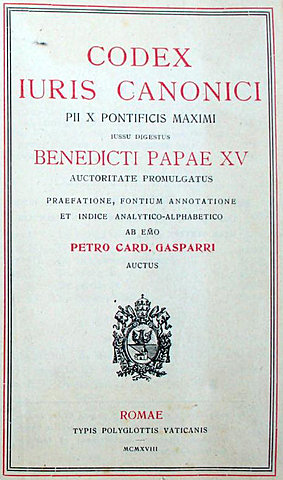EL CÓDIGO CANÓNICO DE 1917.