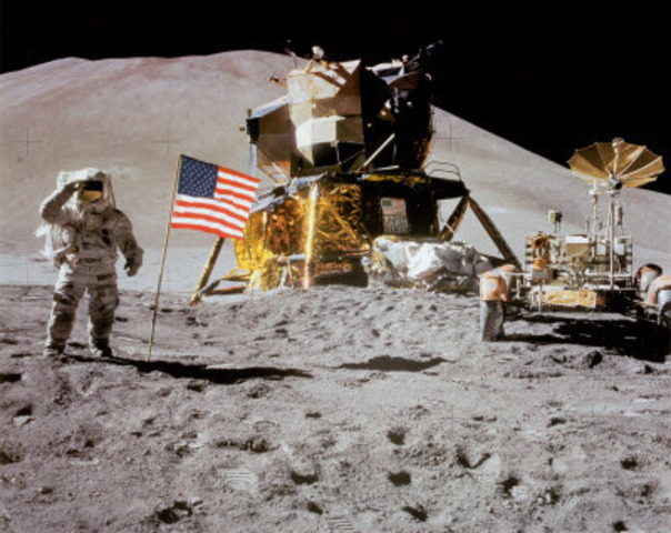 Pete Conrad and Alan Bean perform the first precision lunar landing