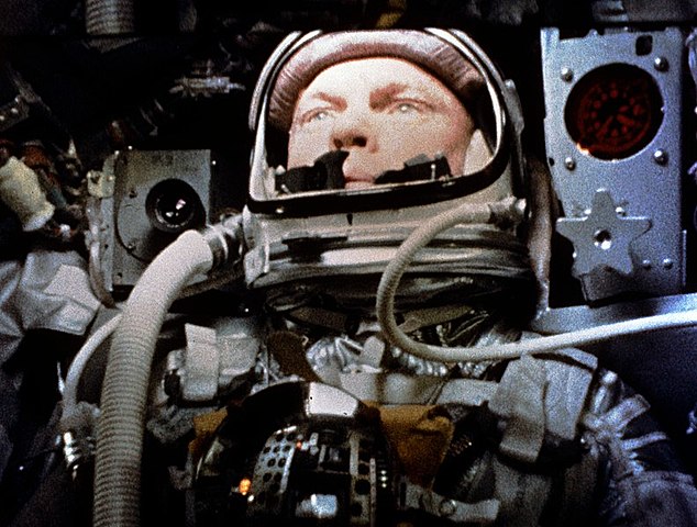 John Glenn, the first American to orbit the Earth circling it three times