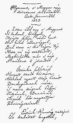Hymnus, a' Magyar nép zivataros századaiból