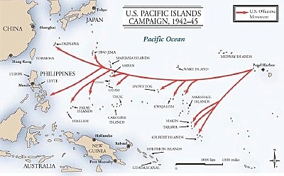 Japan loses the Battle of the Coral Sea (island hopping campaign)