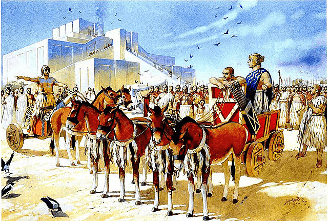 Los asirios domestican caballos