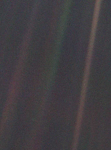 "Pale Blue Dot" photograph of planet Earth taken from Voyager 1
