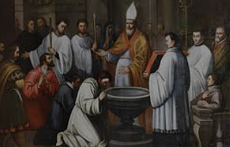 387 San Agustín recibe el bautismo