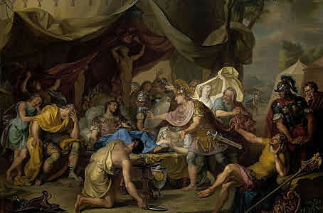 Het sterfbed van Epaminondas van Isaac Walraven