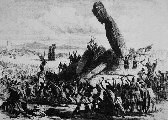 Fase ahu moai (isla de Pascua).