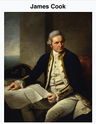 James Cook maps east coast of Australia.