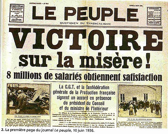 Création de la section syndicale et de la 4em semaine de congés payés