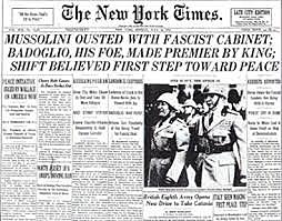 Mussolini brought down by coup during WWII