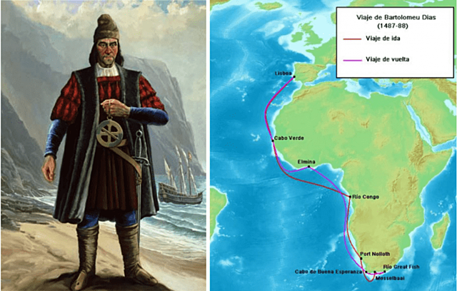 Bartolomé Díaz llega al Cabo de Buena Esperanza.