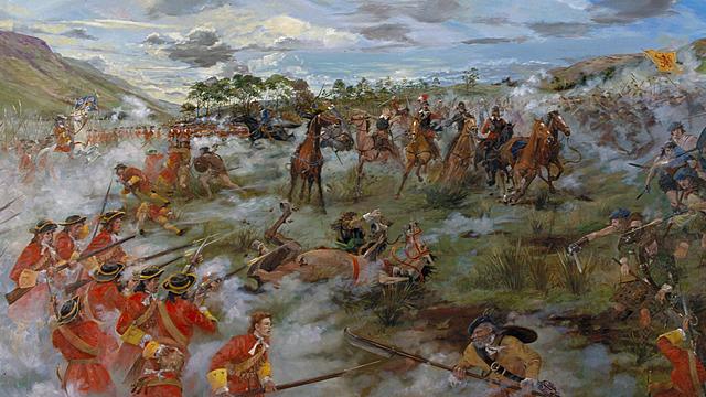 The Battle of Killiecrankie is fought between Jacobite and Williamite forces in Highland Perthshire.