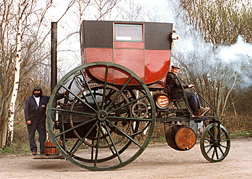 Richard Trevithick builds a steam powered road carriage