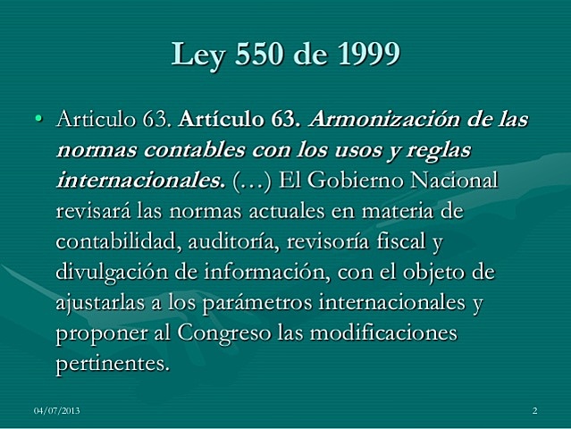 LEY 550 DE 1990