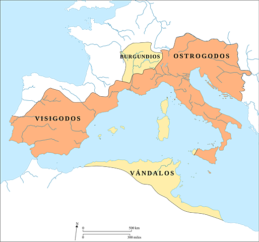 Los vándalos arrebatan África al Imperio y crean el reino vándalo.