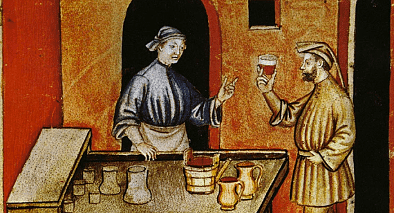 MEDIEVAL ADVERTISING: Newsmen, peddlers, charlatans, public crier (horn)