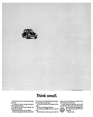 AGENCY OF DDB CREATED THE VOLSWAGEN BEETLE ADVERTISEMENT: