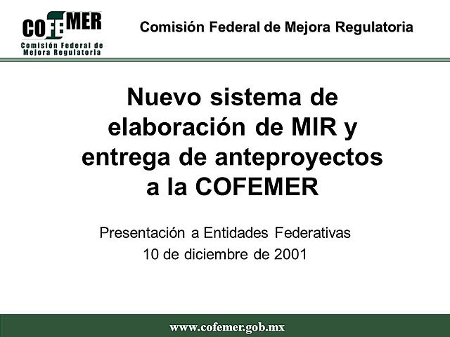 Implementación de la MIR