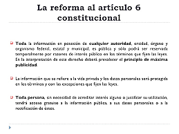 Reformas al artículo 6º constitucional