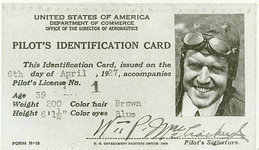 Pilot License No. 1 issued