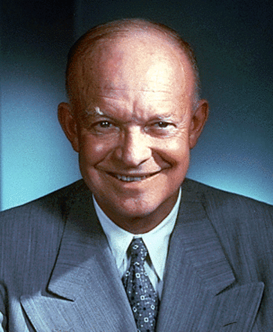 Dwight D. Eisenhower is elected as a moderate Republican