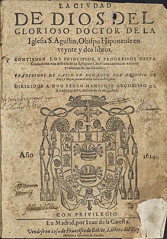 Se edita el libro de san Agustín "La ciudad de Dios".