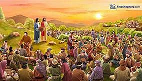 Jesús alimenta a sus seguidores