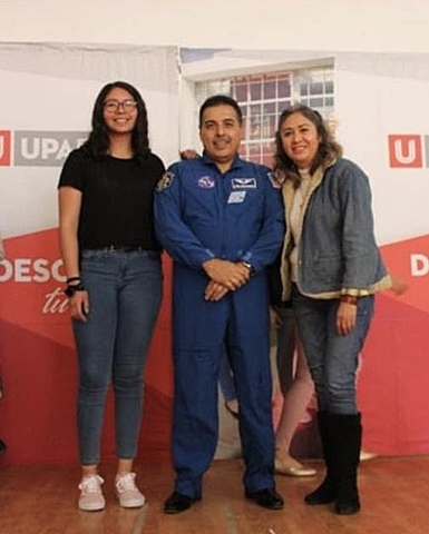 An astronaut in the school.