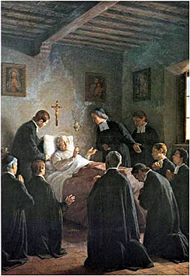 San Juan Bautista de La Salle fallece en Ruan, el viernes santo.