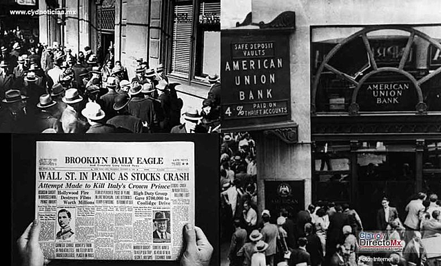Crash de la bolsa de Nueva York. Comienza la Gran Depresión
