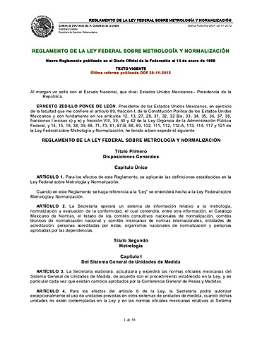 Ley Federal sobre Normas y Medidas