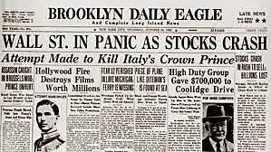 La caida de la bolsa de Wall Street (conocido como Martes y Jueves Negro)