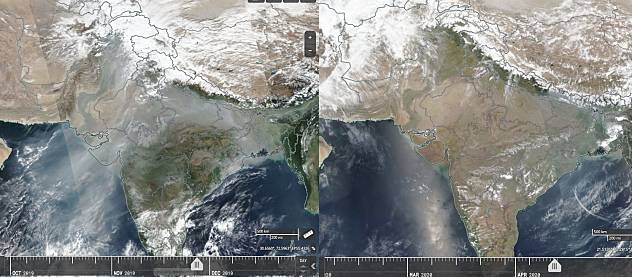 'Beautiful' view emerges as polluted sky clears in India amid lockdown