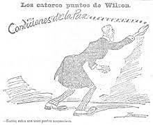 1918 Declaración de catorce puntos del presidente estadounidense