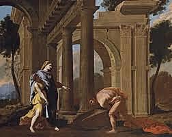 Teseo Encuentra la Espada de su Padre, Nicolas Poussin (Pintura)