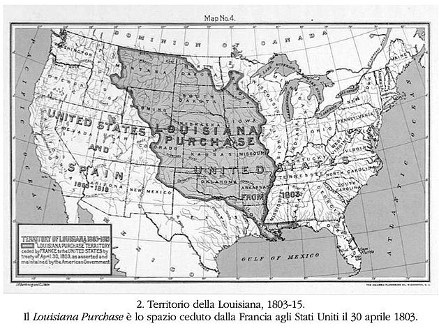 gli USA acquistano la Louisiana della francia
