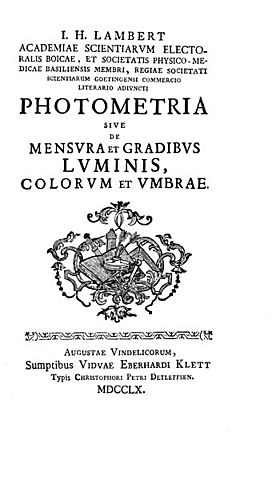Term albedo is introduced to optics by Johann Heinrich Lambert