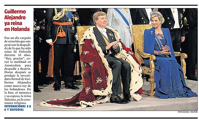GUILLERMO ALEJANDRO  NOU  REI D'HOLANDA