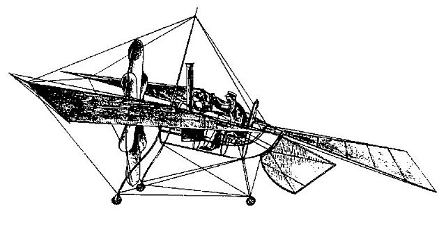 The first monoplane with steam engine by Félix du Temple