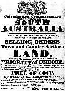 South Australia founded with Adelaide as its capital